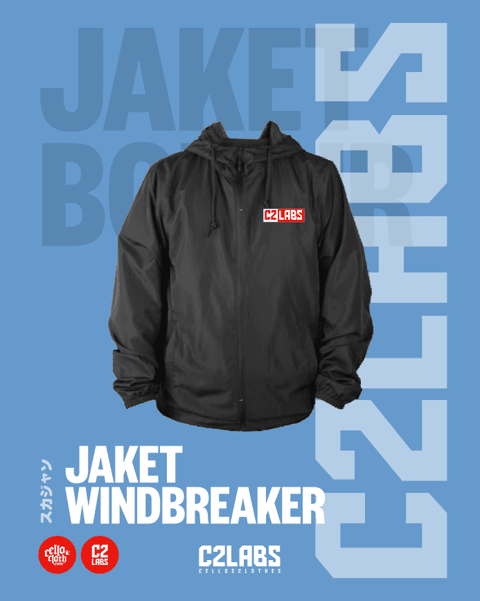1 Jaket Windbreaker Bordir Custom