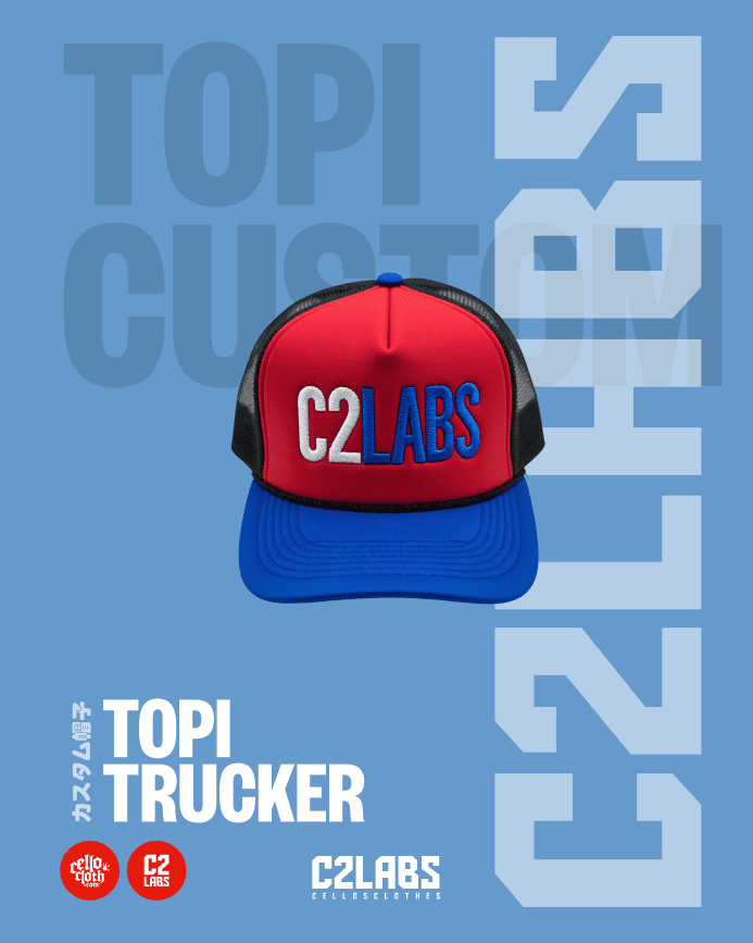 1 Topi Trucker Bordir Custom