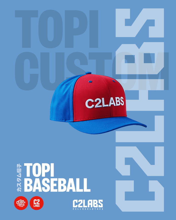 2 Topi Baseball Bordir Custom